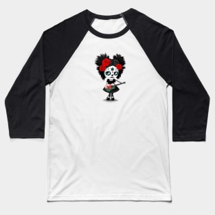 Sugar Skull Girl Playing Welsh Flag Guitar Baseball T-Shirt